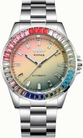 Rainbow Visual Color Diamonds Mechanical Watches for Men Automatic Watch Mechanical Wristwatches