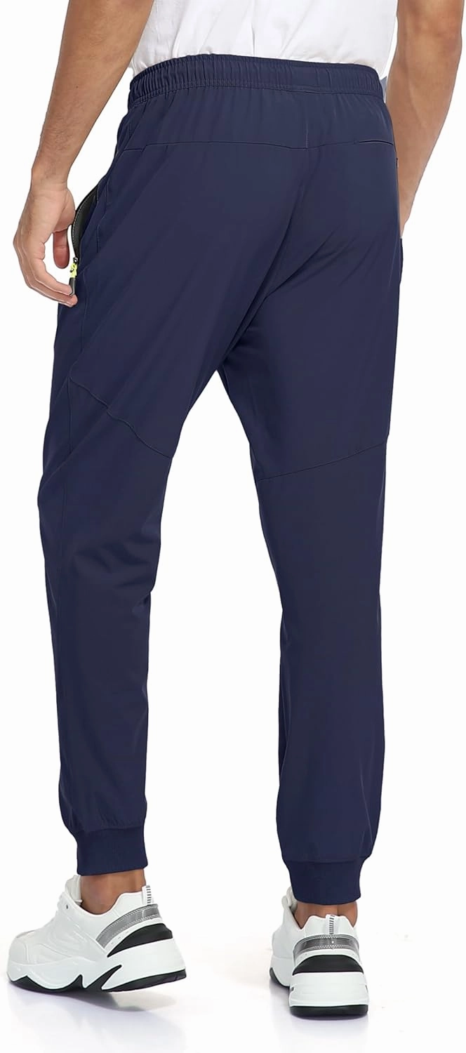 Rapoo Men's Lightweight Joggers Pants Quick Dry Workout Track Running Gym Athletic Pants with 3 Zipper Pockets