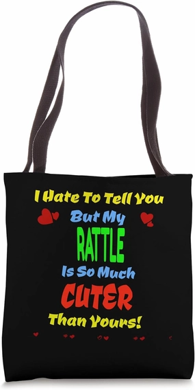 Rattle Cute Dog Puppy Rat Terrier   Poodle Mix Tote Bag
