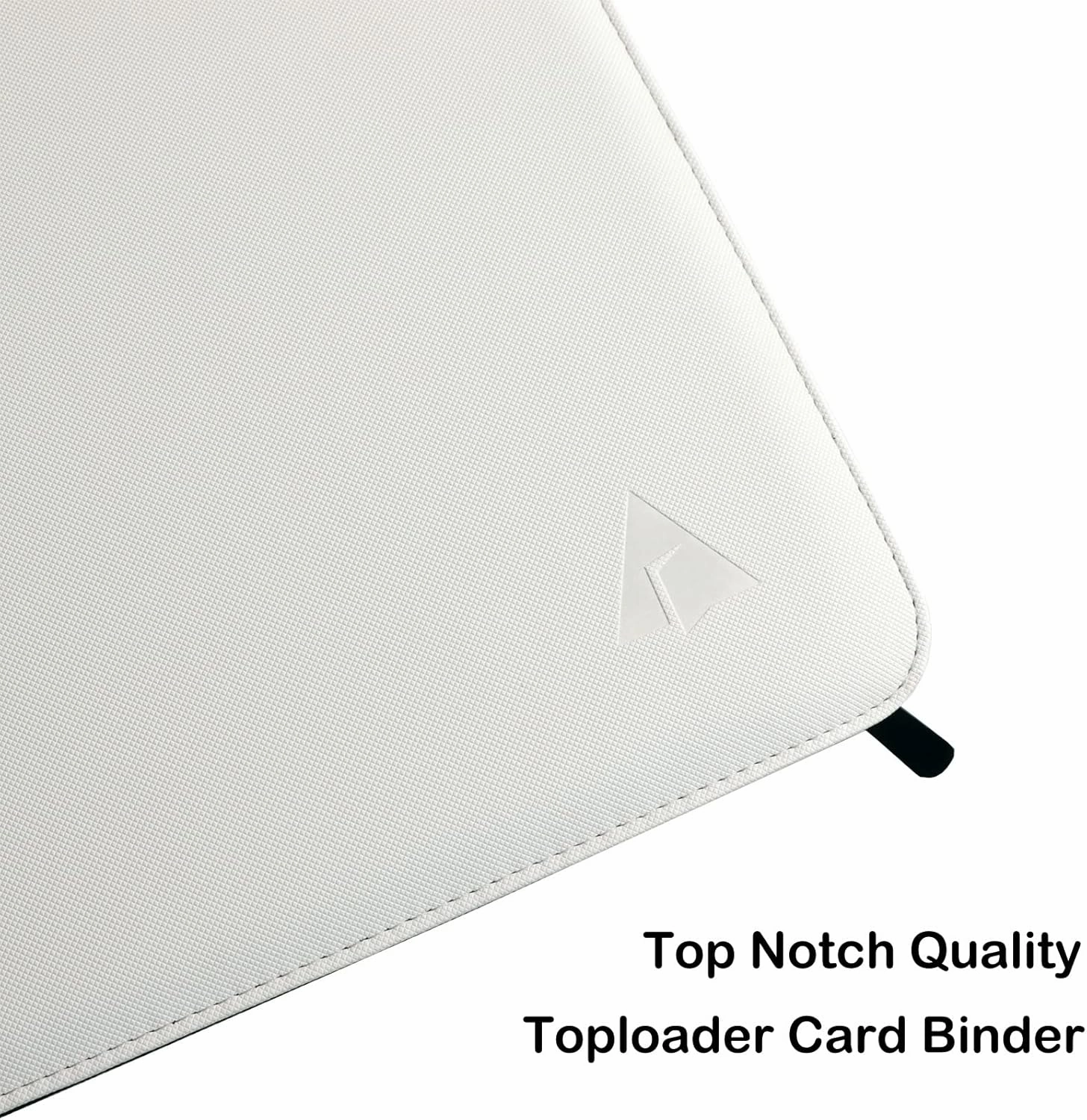 Rayvol 16-Pocket Toploader Binder, Holds 512 Toploaders 16 Pocket Top Loader Card Storage Case, 500   Ringless Double-Sided Pockets for Cards in 3 x 4'' Toploaders -White
