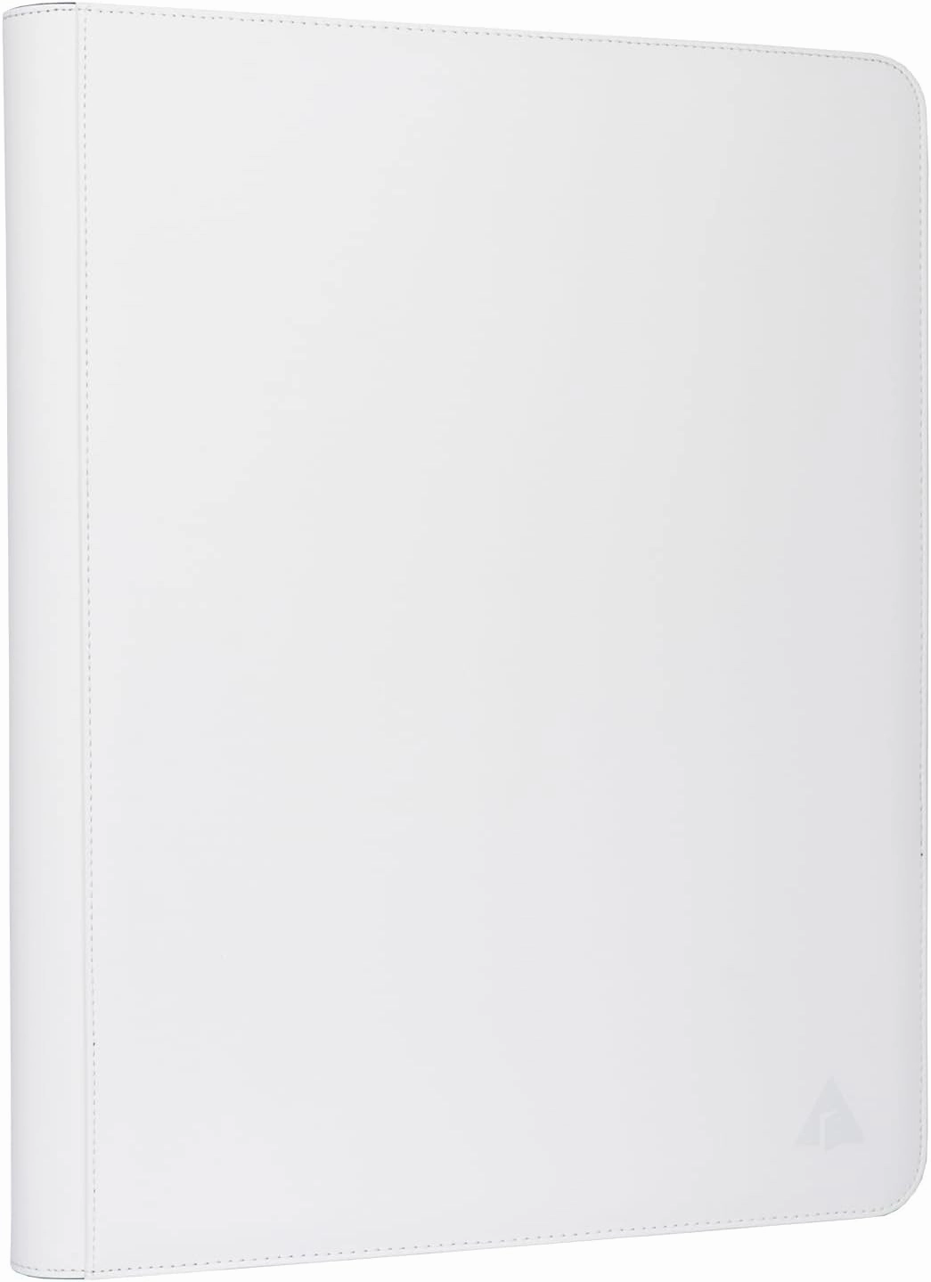 Rayvol 16-Pocket Toploader Binder, Holds 512 Toploaders 16 Pocket Top Loader Card Storage Case, 500   Ringless Double-Sided Pockets for Cards in 3 x 4'' Toploaders -White