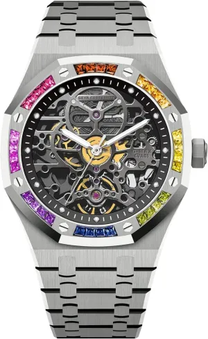 Redhai Automatic Mechanical Watch Skeleton Stainless 50M Waterproof Anti Shock Casual Diver Men Wrist Watch Sterling Watches Chronograph Analog Business Casual Fashion Adjustable Silicone Band