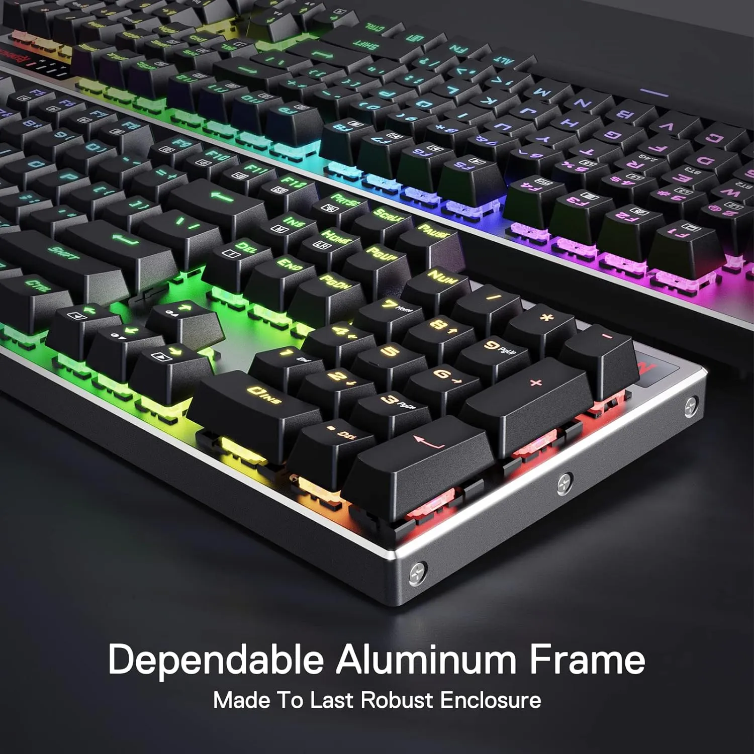 Redragon K556 PRO Upgraded Wireless RGB Gaming Keyboard, BT/2.4Ghz Tri-Mode Aluminum Mechanical Keyboard w/No-Lag Connection, Hot-Swap Linear Quiet Red Switch