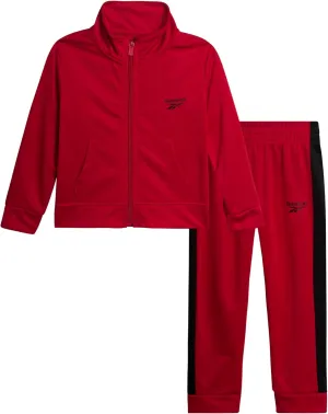 Reebok Baby Boys Tracksuit - 2 Piece Athletic Tricot Infant Toddler Baby Boy Outfits with Zip Up Track Jacket & Boys Joggers