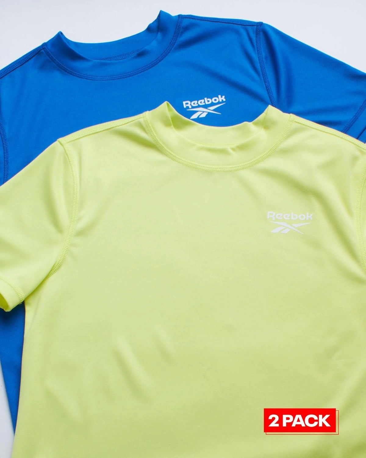 Reebok Boys Swim Shirt - 2 Pack Short Sleeve Rash Guard for Boys UPF 50  Quick Dry Kids Swimwear Sun Shirt for Summer