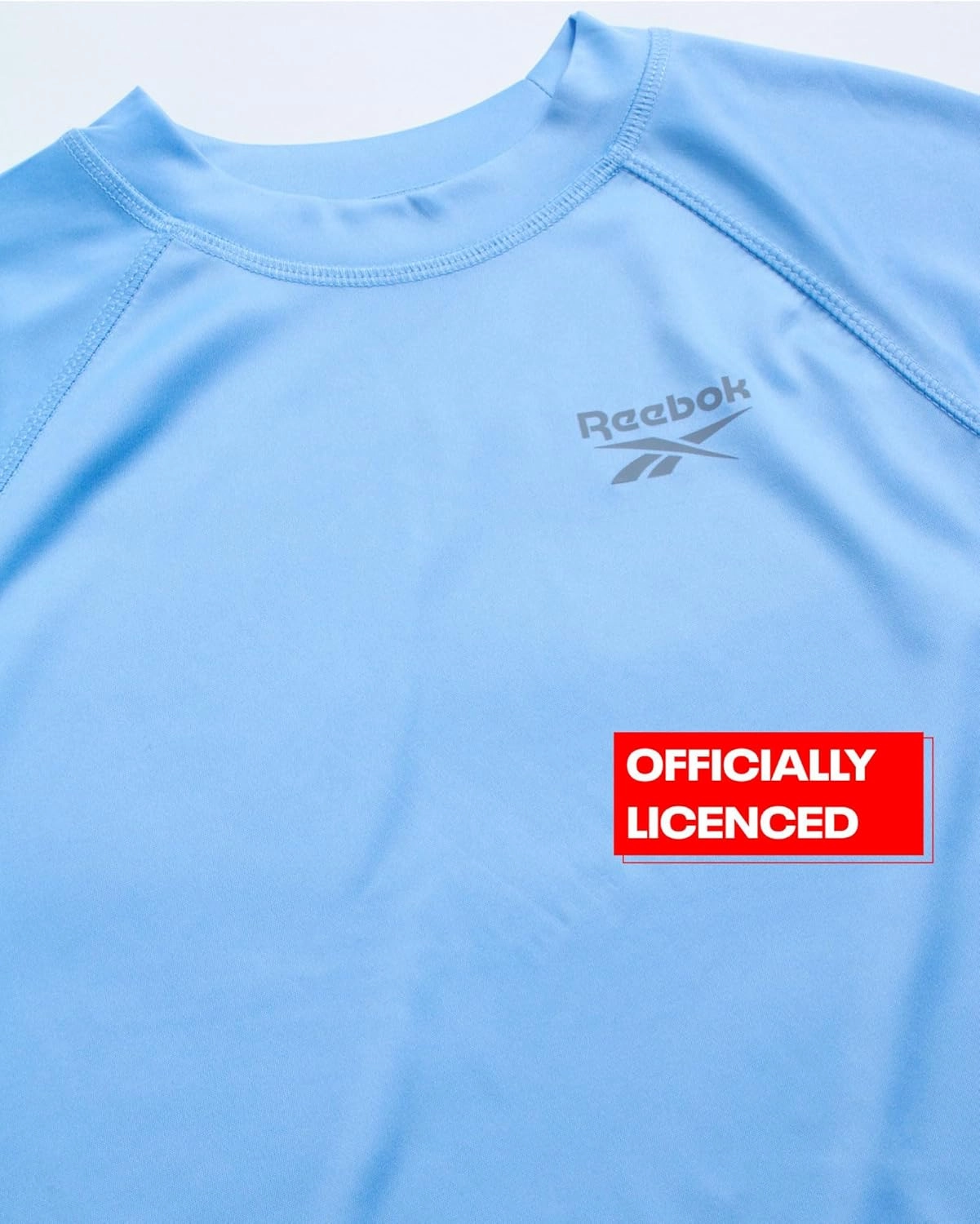 Reebok Boys Swim Shirt - 2 Pack Short Sleeve Rash Guard for Boys UPF 50  Quick Dry Kids Swimwear Sun Shirt for Summer