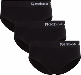 Reebok Hipster Panties for Women - 3 Pack Stretch Performance Seamless Underwear with Relaxed Tagless Waist (S-XL)