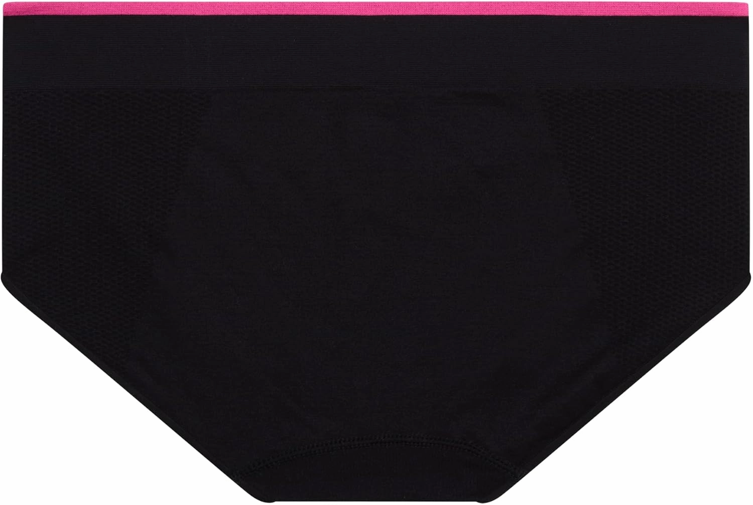 Reebok Hipster Panties for Women - 5 Pack Stretch Performance Seamless Underwear with Relaxed Tagless Waist (S-XL)