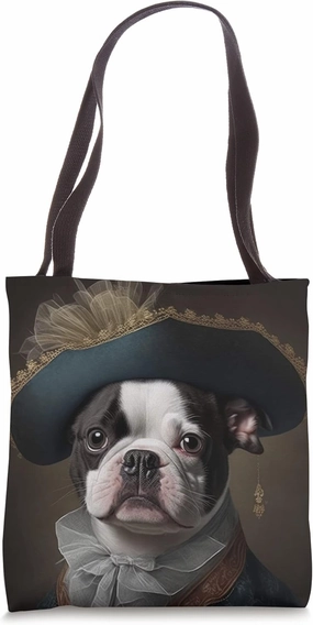 Regal Boston Terrier: Adorable Pup with Cuteness & Charm Tote Bag