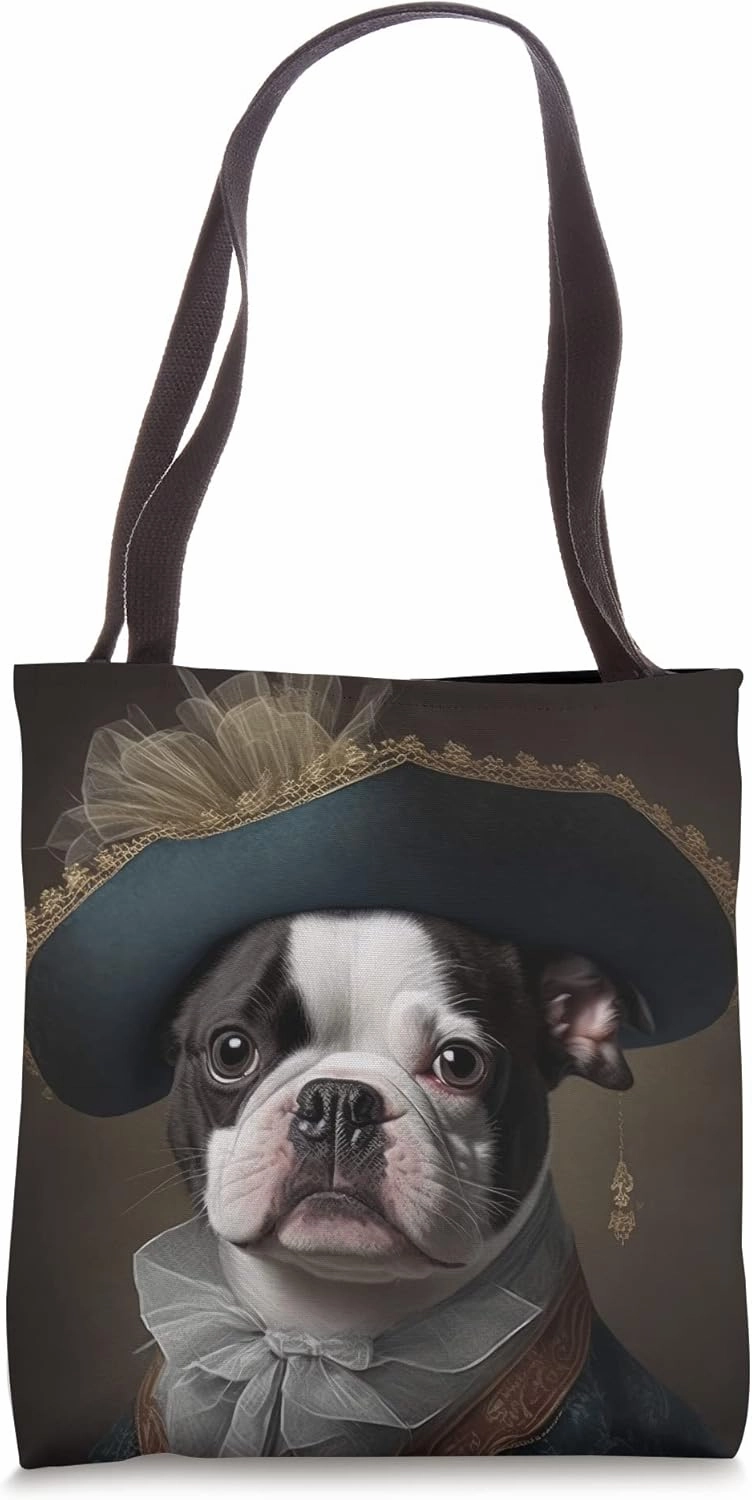 Regal Boston Terrier: Adorable Pup with Cuteness & Charm Tote Bag