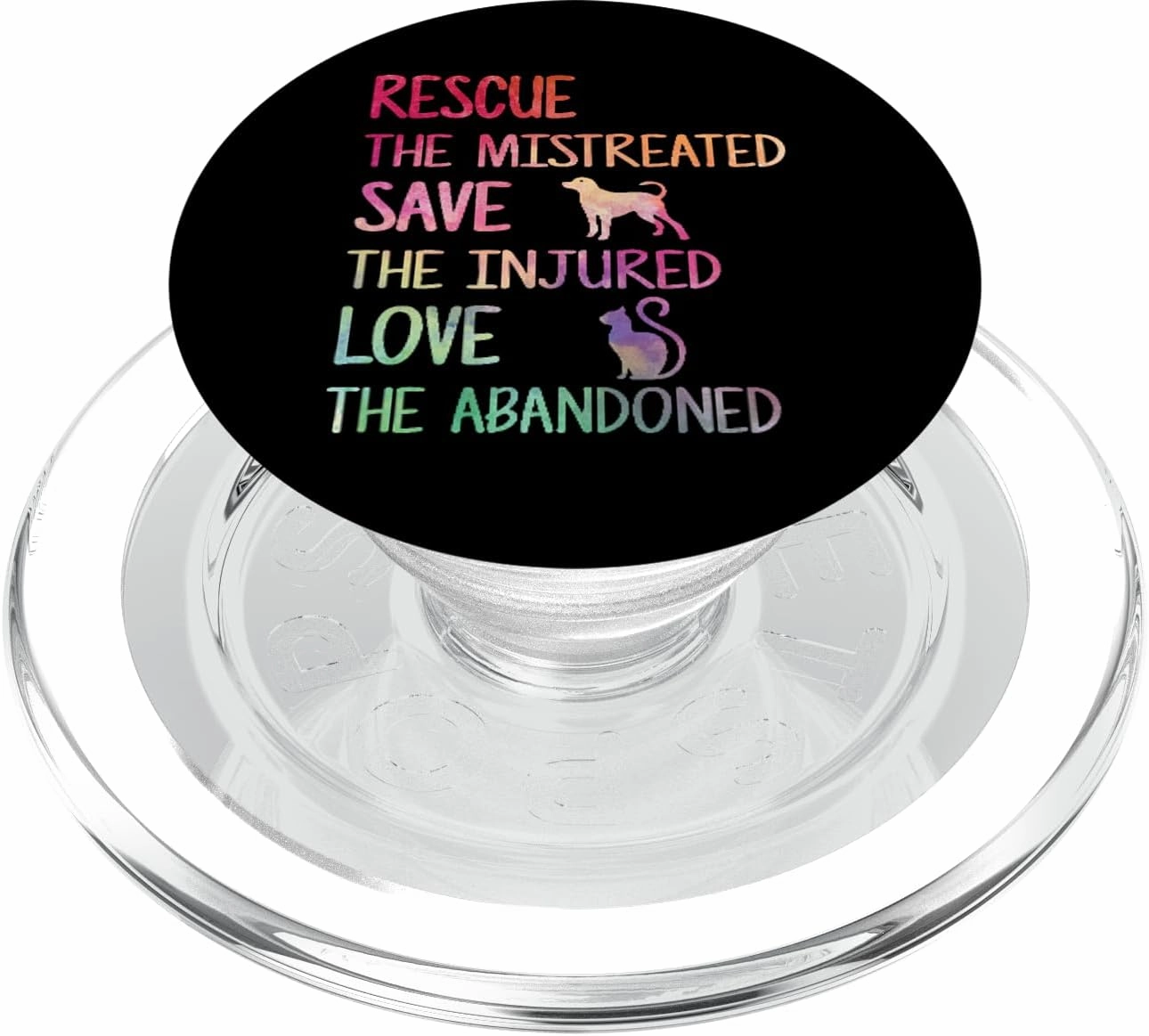 RESCUE SAVE LOVE Animal Shelter Volunteer Mobile Accessories PopSockets PopGrip: Swappable Grip for Phones & Tablets PopSockets PopGrip for MagSafe