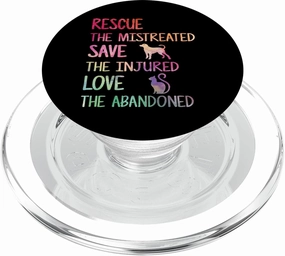 RESCUE SAVE LOVE Animal Shelter Volunteer Mobile Accessories PopSockets PopGrip: Swappable Grip for Phones & Tablets PopSockets PopGrip for MagSafe