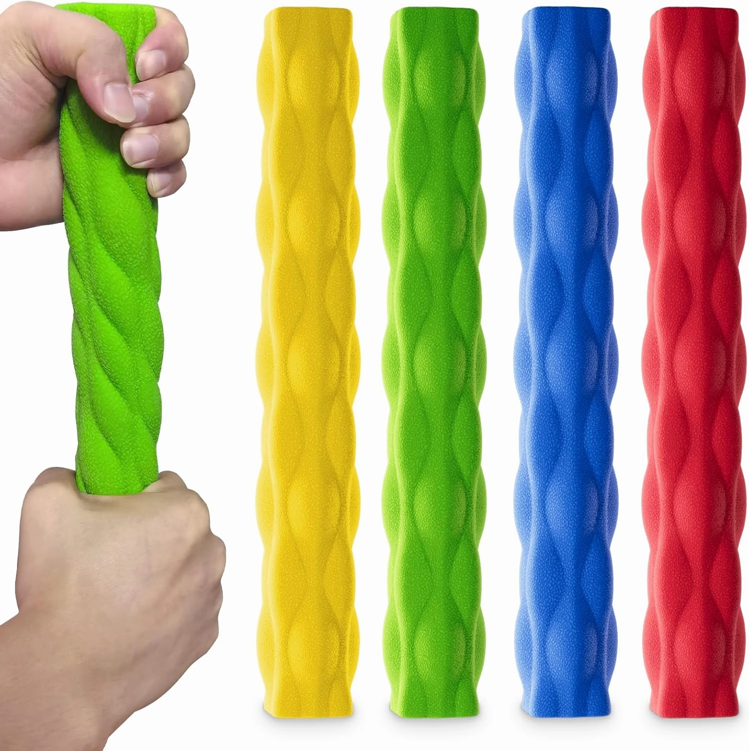Resistance Bar for Physical Therapy 4Pack,Flexible Non-slip Twisting Hand Exercise Bar,Relieves Tendonitis Pain&Improve Grip Strength,Hand Therapy Bar for Injury Recovery & Tennis Elbow