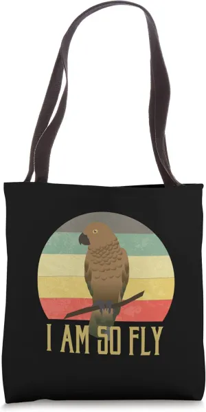 Retro Exotic Bird Watcher and Kea Bird Watching New Zealand Tote Bag