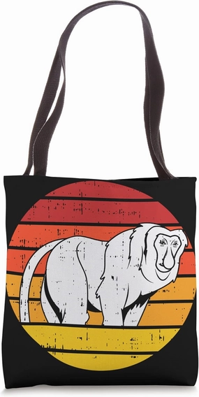 Retro Proboscis Monkey Tote Bag