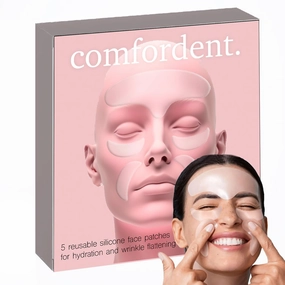 Reusable Silicone Face Patch Set - 5 Wrinkle Patches for Overnight Fine Line & Crease Flattening - Forehead, Under-eye and Smile Lines Repair