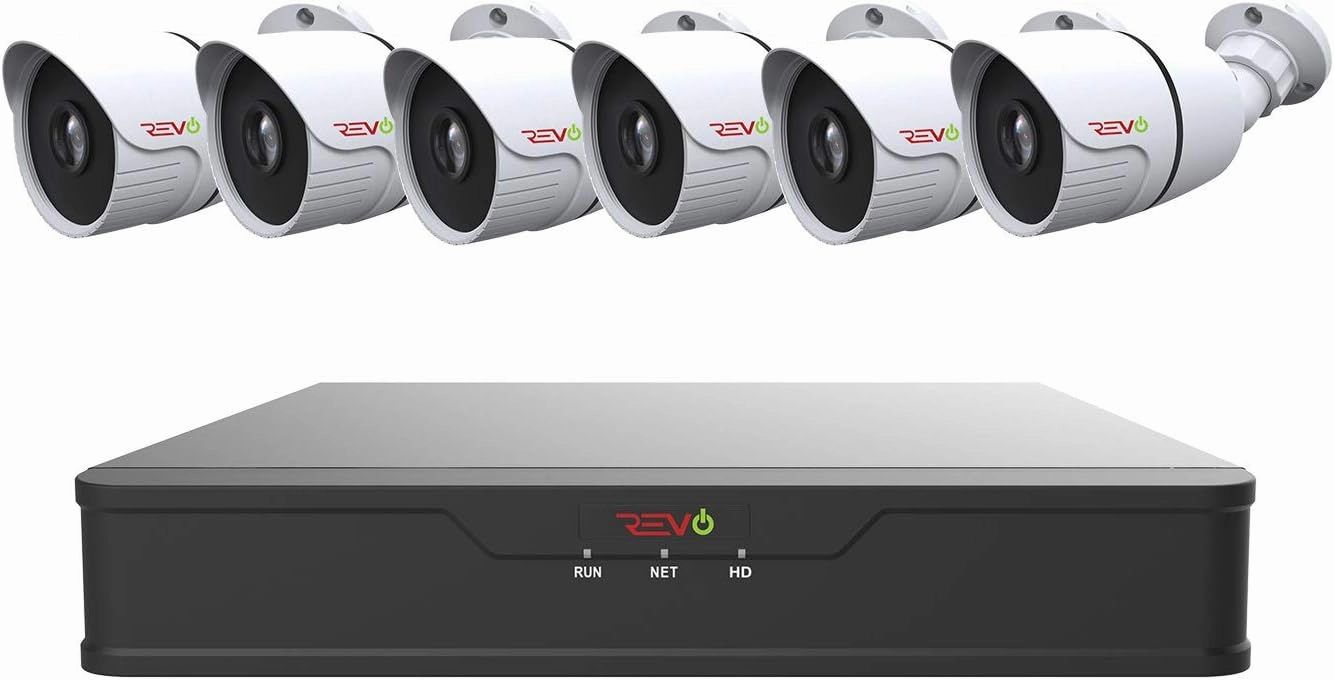 REVO America Hybrid 8Ch. 2TB HDD DVR Video Security System, 6 x 1080p Indoor/Outdoor IR Bullet Cameras - Remote Access via Smart Phone, Tablet, PC & MAC (RUH81B6G-2T)