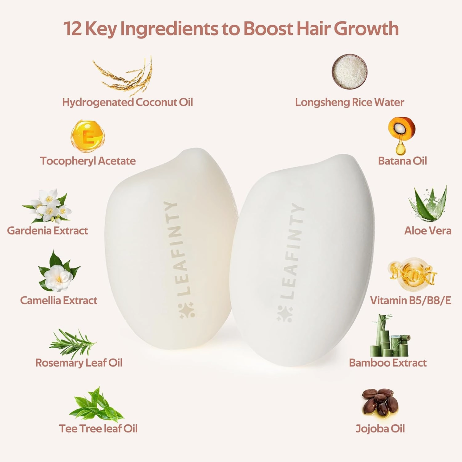 Rice Water for Hair Growth | Rice Water Shampoo and Conditioner Bar | Vegan & Natural | Rice Shampoo Bar for Thickening & Strengthening | Shampoo and Conditioner 6.7oz
