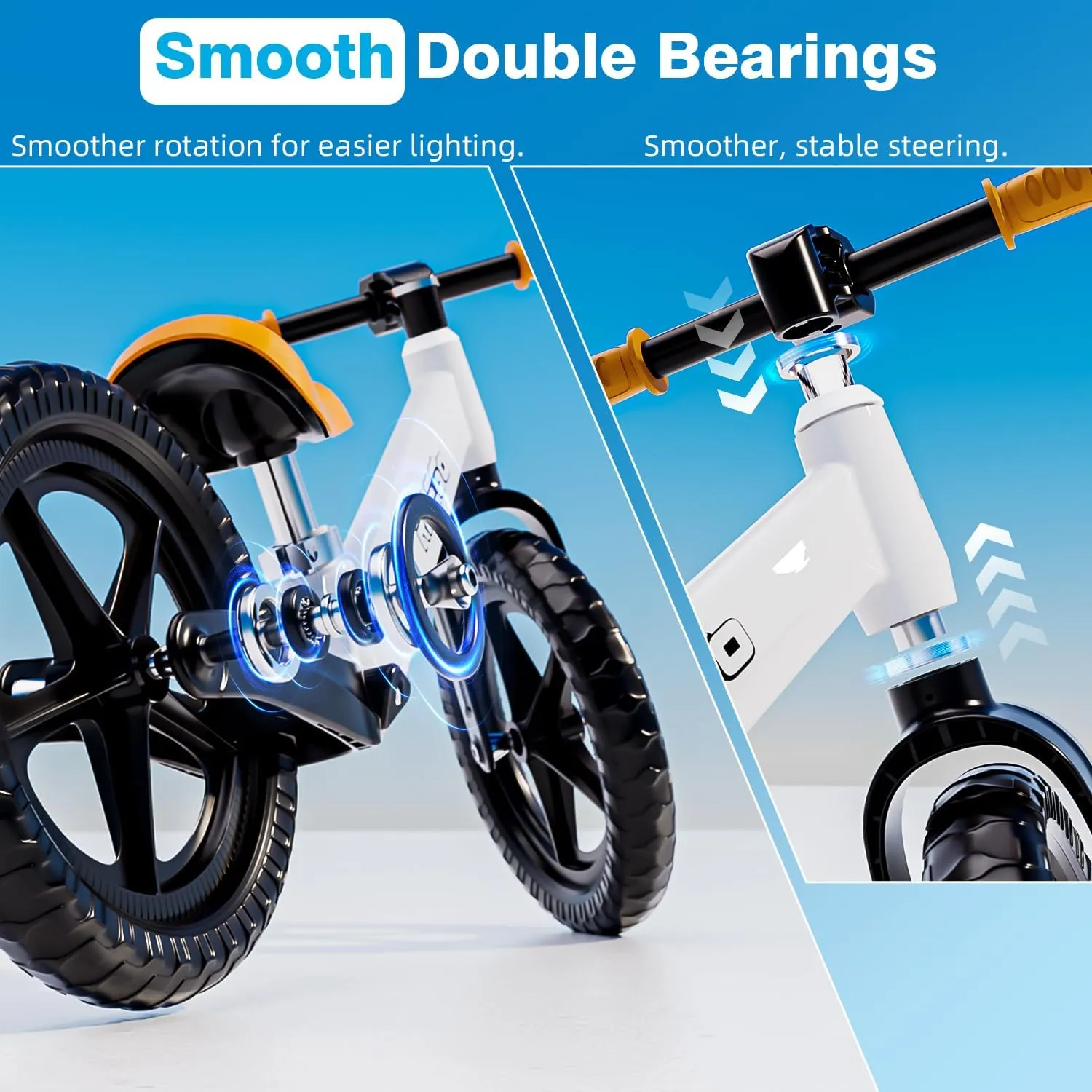 Ridego Toddler Balance Bike 2 Year Old,12Inch Colorful Lighting Kids Bike,Lightweight Push Bicycle with Adjustable Seat, Ride-on Toys Birthday Gift 2 3 4 5 Year Old Boys Girls