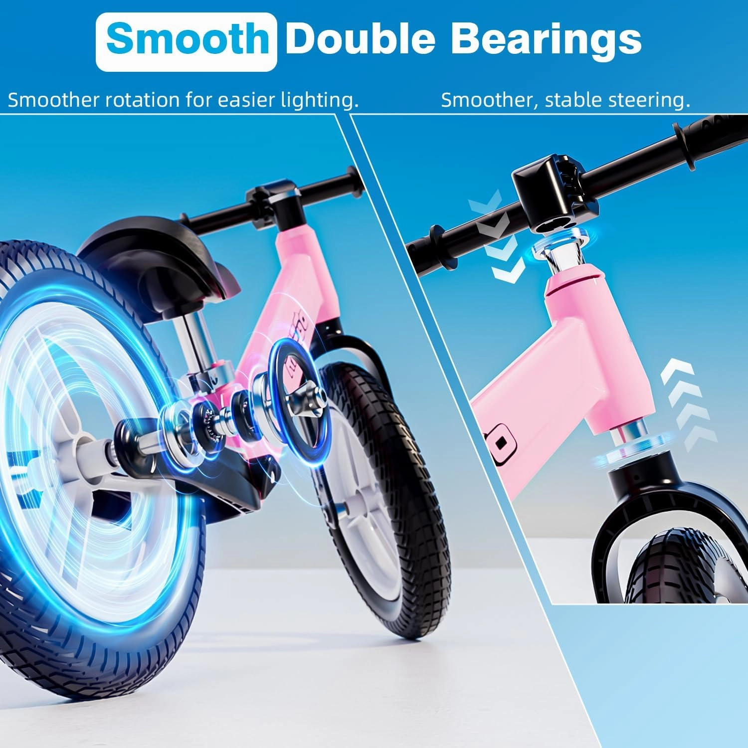 Ridego Toddler Balance Bike 2 Year Old,12Inch Colorful Lighting Kids Bike,Lightweight Push Bicycle with Adjustable Seat, Ride-on Toys Birthday Gift 2 3 4 5 Year Old Boys Girls