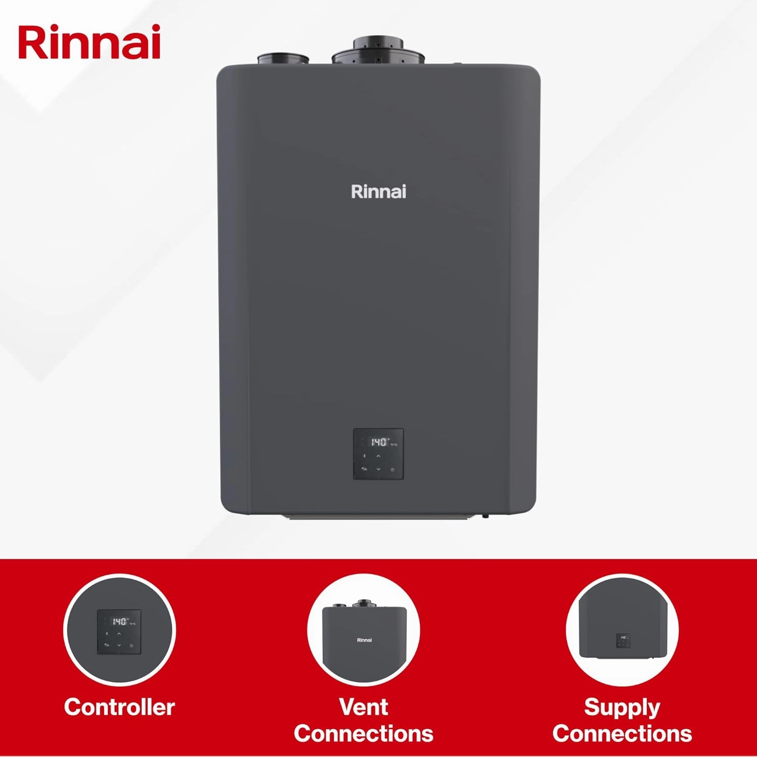 Rinnai CXP199iN High Efficiency Plus Natural Gas Interior Tankless Water Heater, 11 GPM
