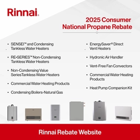 Rinnai CXP199iN High Efficiency Plus Natural Gas Interior Tankless Water Heater, 11 GPM