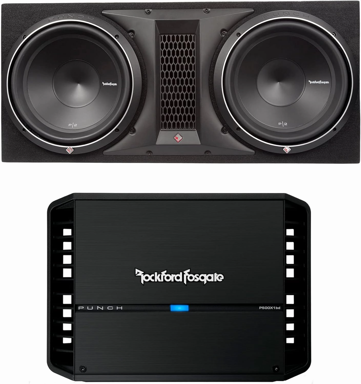 Rockford Fosgate - Punch P2 12" Subwoofers in a Ported Enclosure with a Punch Series P500X1BD Amplifier