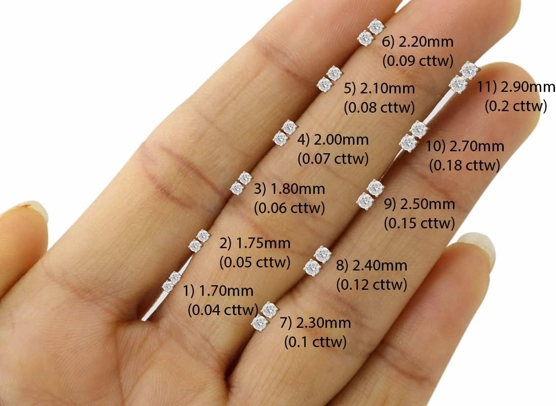 Round Lab Grown or Natural Diamond Stud (IGI Certified 0.70 ct & up) Popular Plus Quality Screw Back Earrings in 14k Solid Gold, 0.04 Ctw & Up,Gift For Her
