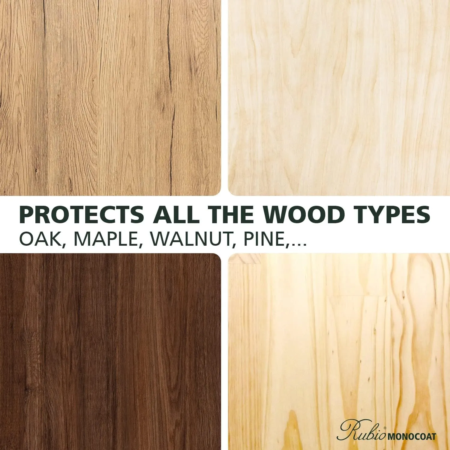 Rubio Monocoat Wood Oil Finish 175 ft² - Pure | Oil Plus 2C | Quick-Dry, Eco-Friendly Linseed Wood Oil for Indoor Use, Includes Accelerator (Part B) | Protector | 350 ml