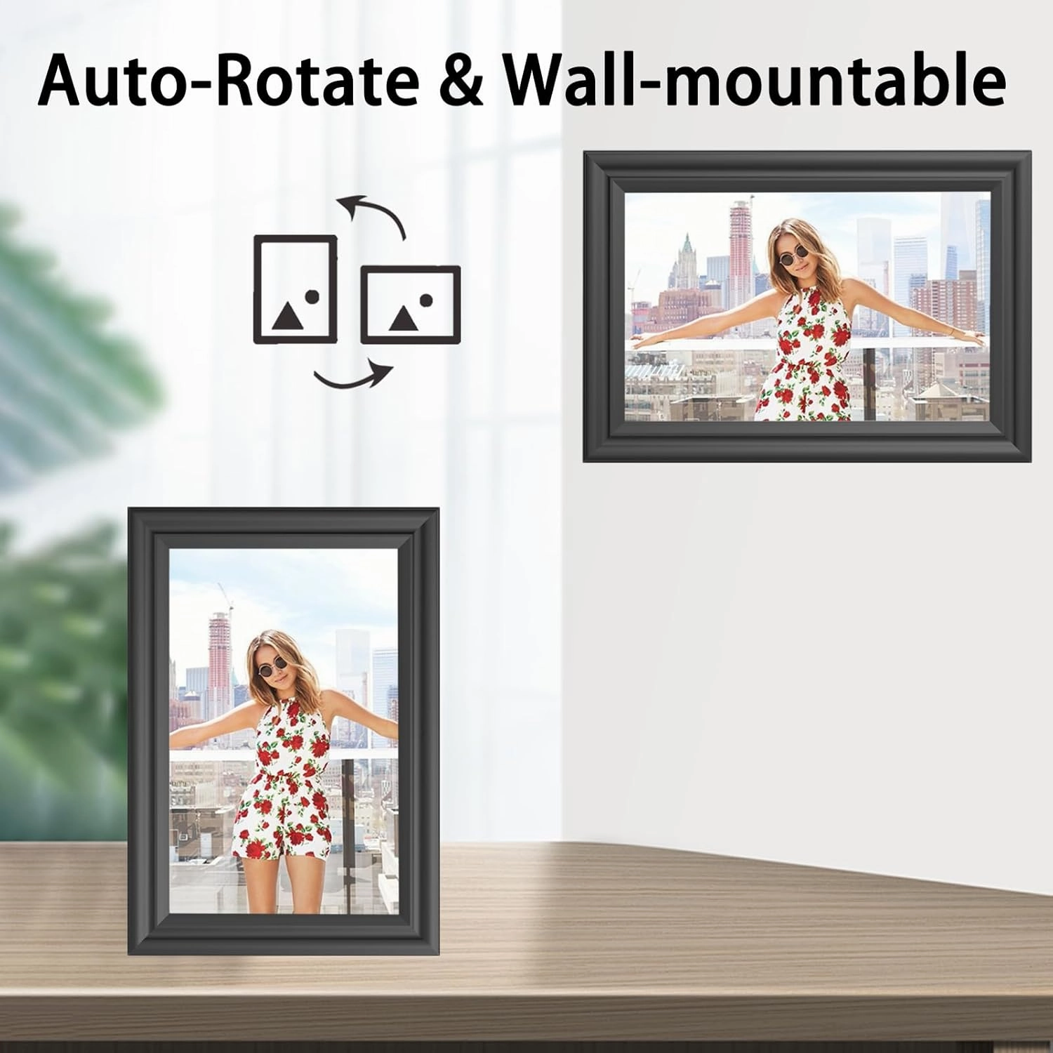 SAMMIX Digital Picture Frame 10.1 Inch Photo Frame Electronic, IPS HD Touch Screen 16GB Smart Frame, Slideshow, Auto-Rotate, Easy Setup to Send Pictures and Video with Uhale App