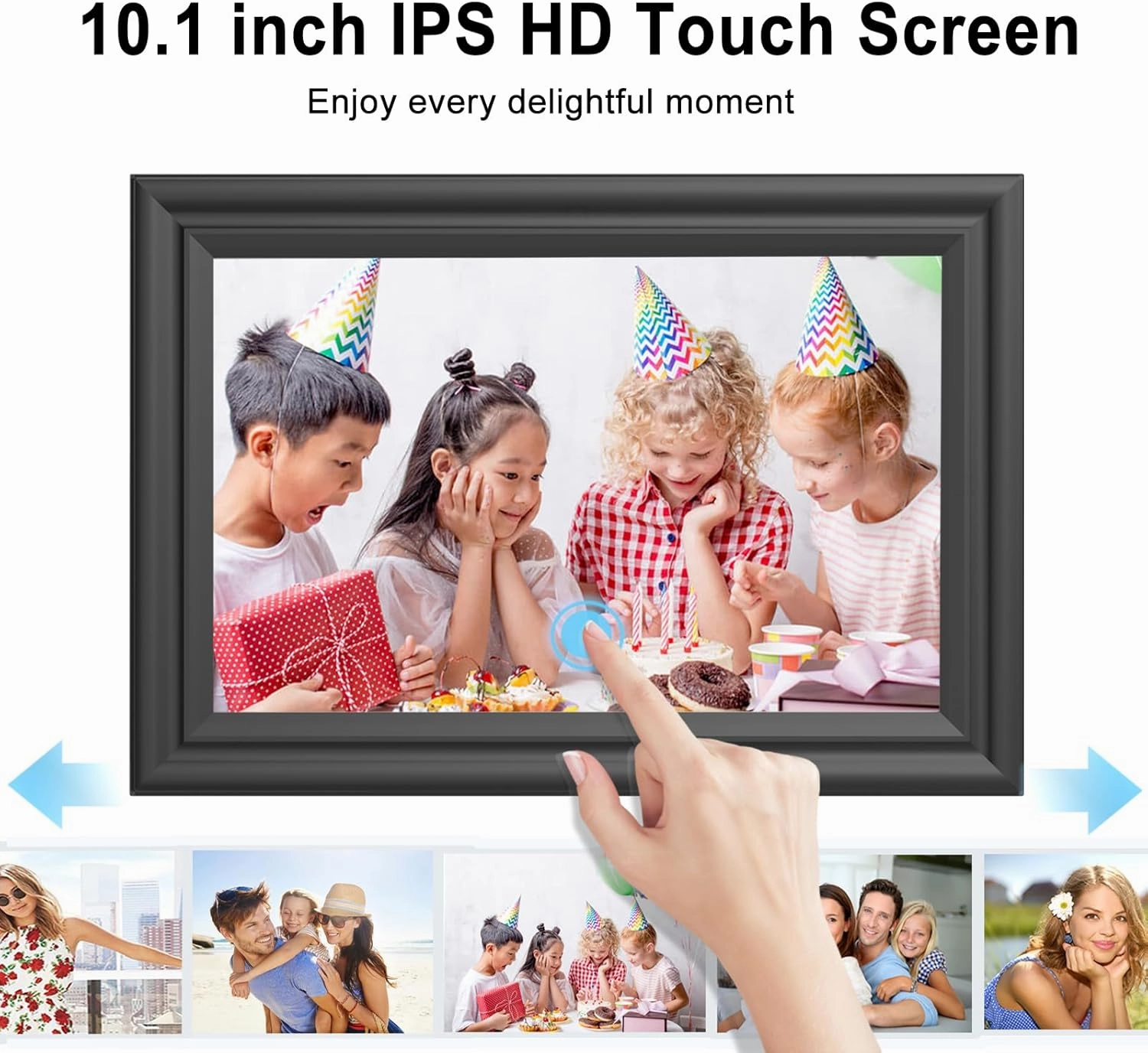 SAMMIX Digital Picture Frame 10.1 Inch Photo Frame Electronic, IPS HD Touch Screen 16GB Smart Frame, Slideshow, Auto-Rotate, Easy Setup to Send Pictures and Video with Uhale App