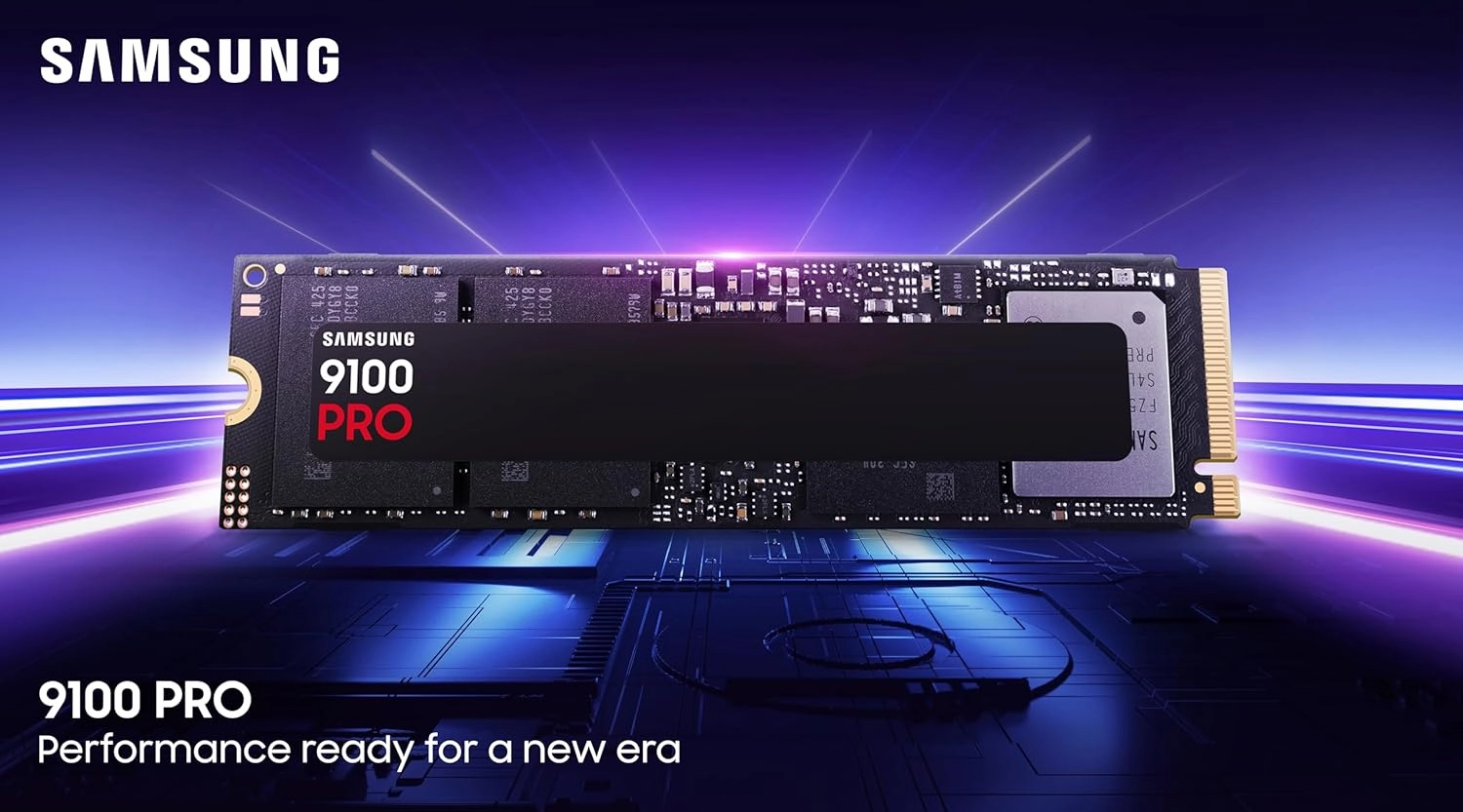 Samsung SSD 9100 PRO 2TB, PCIe 5.0x4 M.2 2280, Seq. Read Speeds Up to 14,800MB/s, Best for AI Computing, Gaming, and Heavy Duty Workstations (MZ VAP2T0B/AM)
