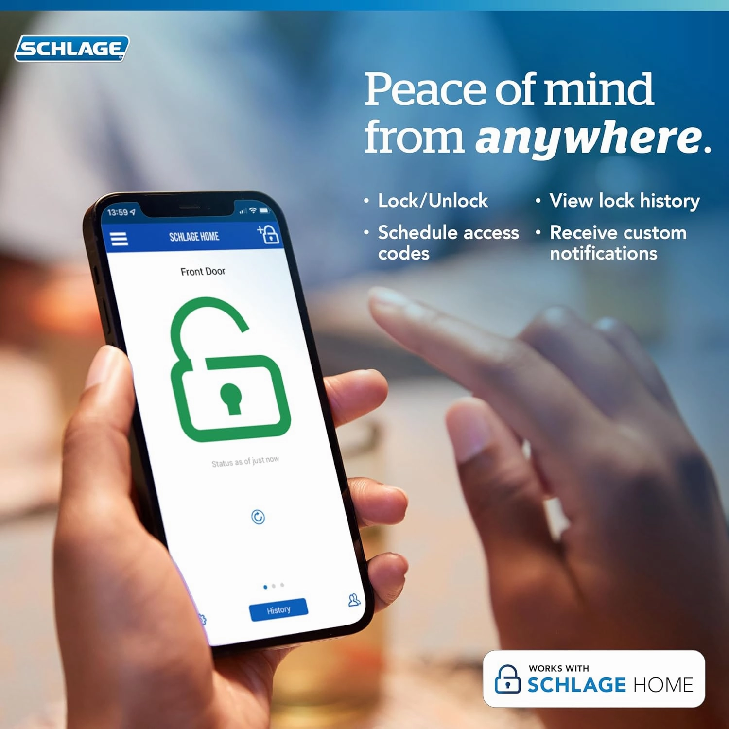 Schlage Encode Smart WiFi Deadbolt Lock for Front Door - Keyless Entry with App or Touchscreen - Works with Alexa, Apple HomeKit, Hey Google, & Airbnb - Create Codes for Guests - Satin Nickel Silver
