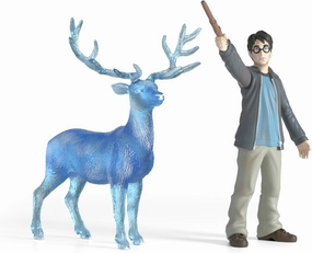 Schleich Wizarding World of Harry Potter 2-Piece Collectible Set with Harry and Harry's Stag Patronus Figurines