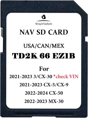 SD Card for GPS Navigation | Compatible with CX-5/CX-30/3/CX-9(2021-2023), CX-50(2022-2024), MX-30(2022-2023) | Navigation SD Card with USA/CAN/MEX Maps