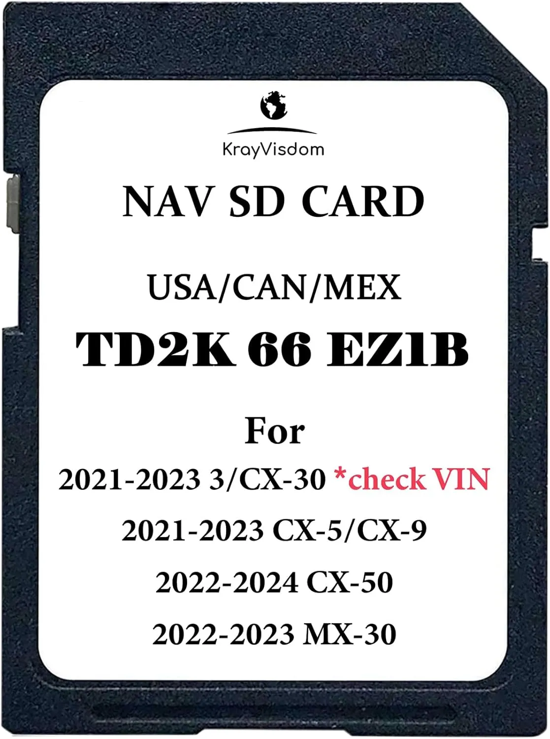 SD Card for GPS Navigation | Compatible with CX-5/CX-30/3/CX-9(2021-2023), CX-50(2022-2024), MX-30(2022-2023) | Navigation SD Card with USA/CAN/MEX Maps