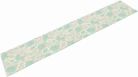Seashell Table Runner, Ocean Sea Turtle Coral Shell Starfish Printed Pattern, Rectangle Scarf for Dining Room Kitchen Table Setting Decor 13in(33cm) W * 60in(152cm) L