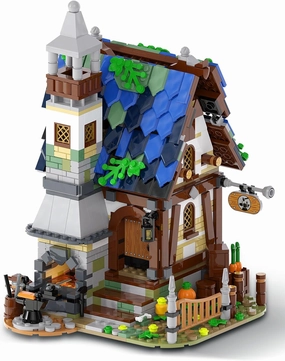 SEMKY City Series Medieval Smithy Building Blocks Set with LED Lights, (1200 Pieces) Medieval House Model Gifts for Kid and Adult