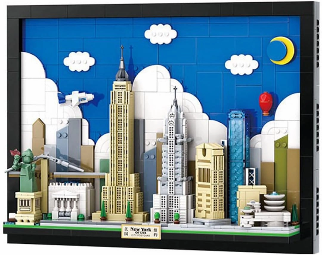 SEMKY The New York Skyline Architecture Building Block Set (1101 Pieces) –Wall Art Building Blocks for Kid and Adult