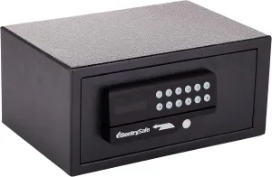 SentrySafe Black Steel Safe with Card Swipe Reader and Digital Keypad Lock, Small Safe with Interior Lighting and Bolt Down Kit, 0.41 Cubic Feet, H060ES