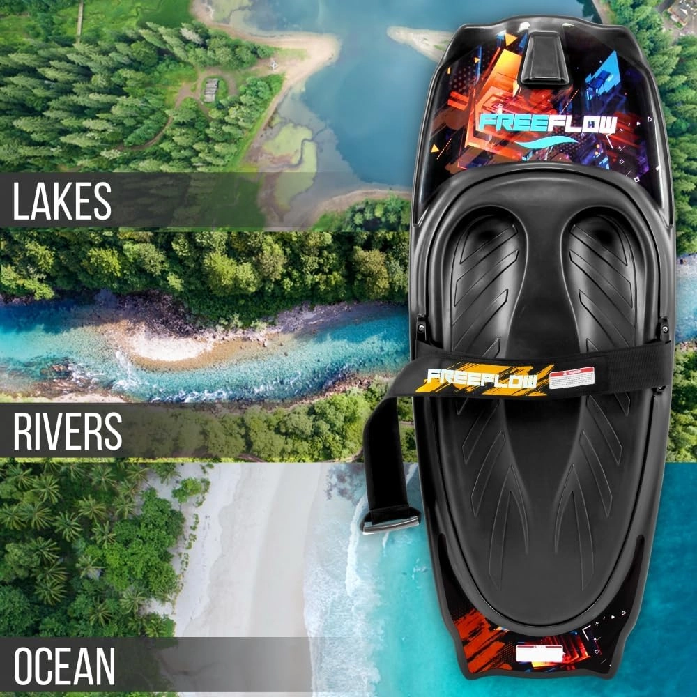 SereneLife Water Sport Kneeboard with Hook for Kids & Adults, Kneeboard with Strap for Boating, Waterboarding, Kneeling Boogie Boarding, Knee Surfing