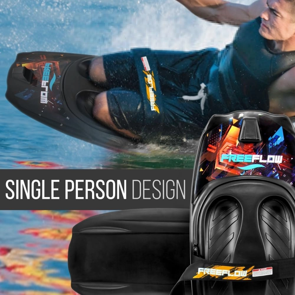 SereneLife Water Sport Kneeboard with Hook for Kids & Adults, Kneeboard with Strap for Boating, Waterboarding, Kneeling Boogie Boarding, Knee Surfing