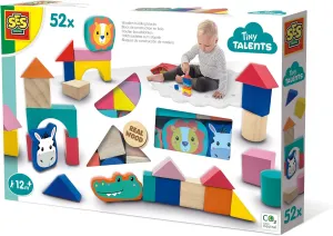 SES Creative 13143 Wooden Building Blocks, Multi, One Size