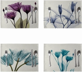 Set of 4, Watercolor Placemats/ (Style B)