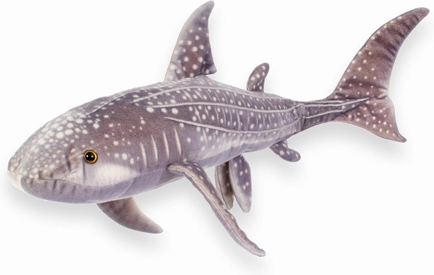 Shark Plush Toy - Realistic Stuffed Animal Gift for Kids All Ages, Large Soft Plush Fish Animal, Christmas Birthday Gifts (Whale Shark, 43.5") (21" Long)