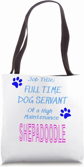 SHEPADOODLE Dog Servant of Puppy Poodle   German Shepherd Tote Bag