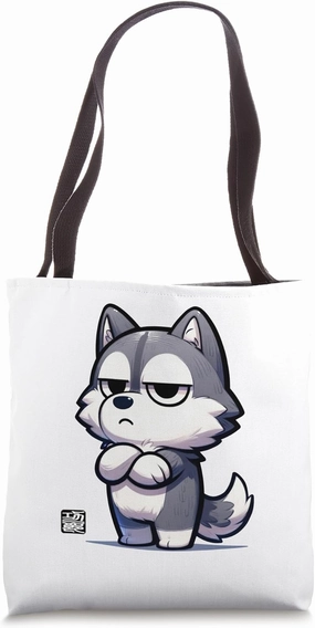 siberian husky hazy time Tote Bag