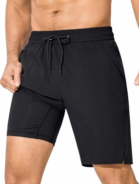SILKWORLD Mens Swim Trunks Quick Dry Bathing Suit Board Swimming Shorts with Zipper Pockets and Compression Liner