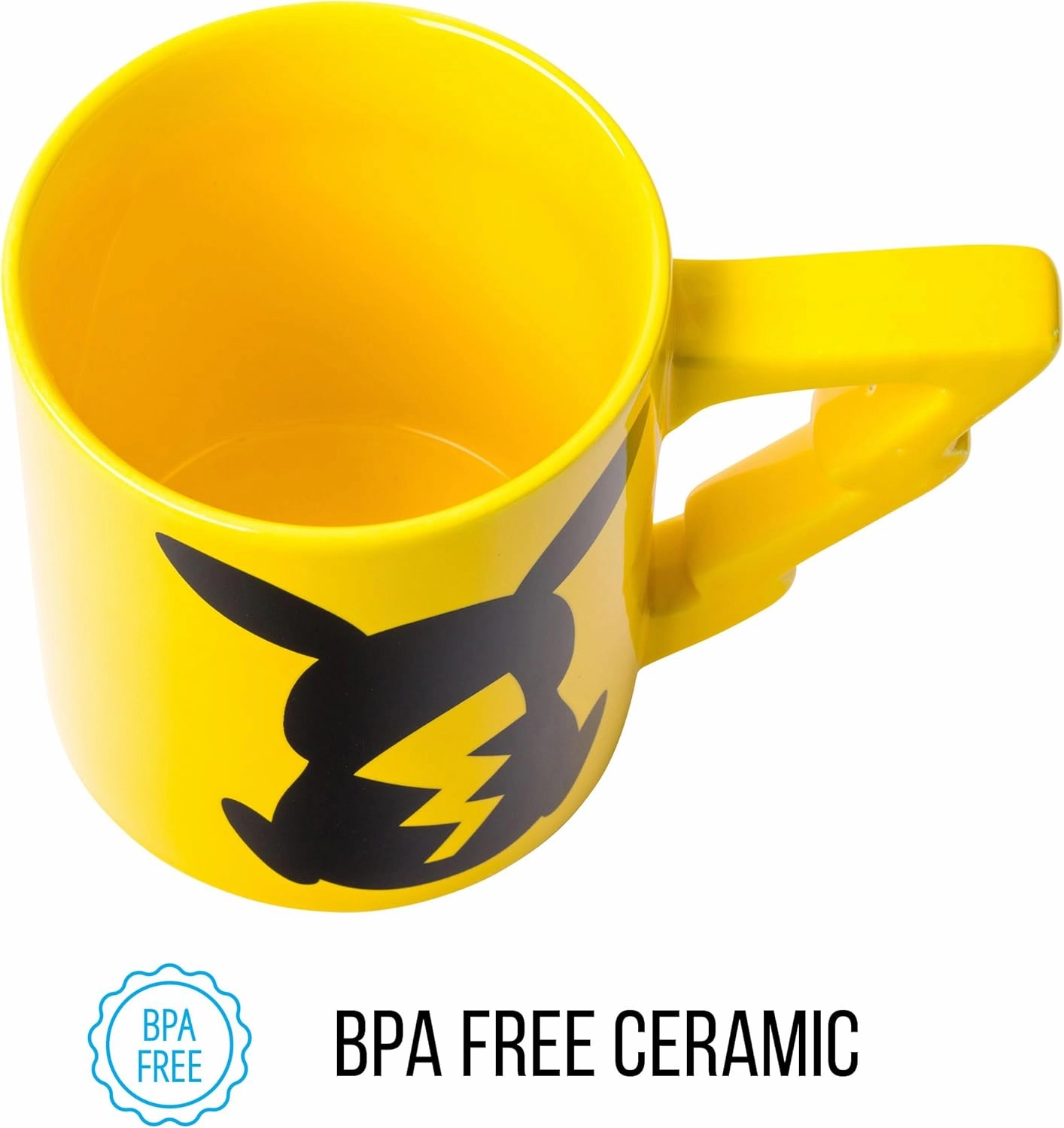 Silver Buffalo Pokémon Pikachu with Lightening Bolt Sculpted Handle Ceramic Mug, 20-Ounces
