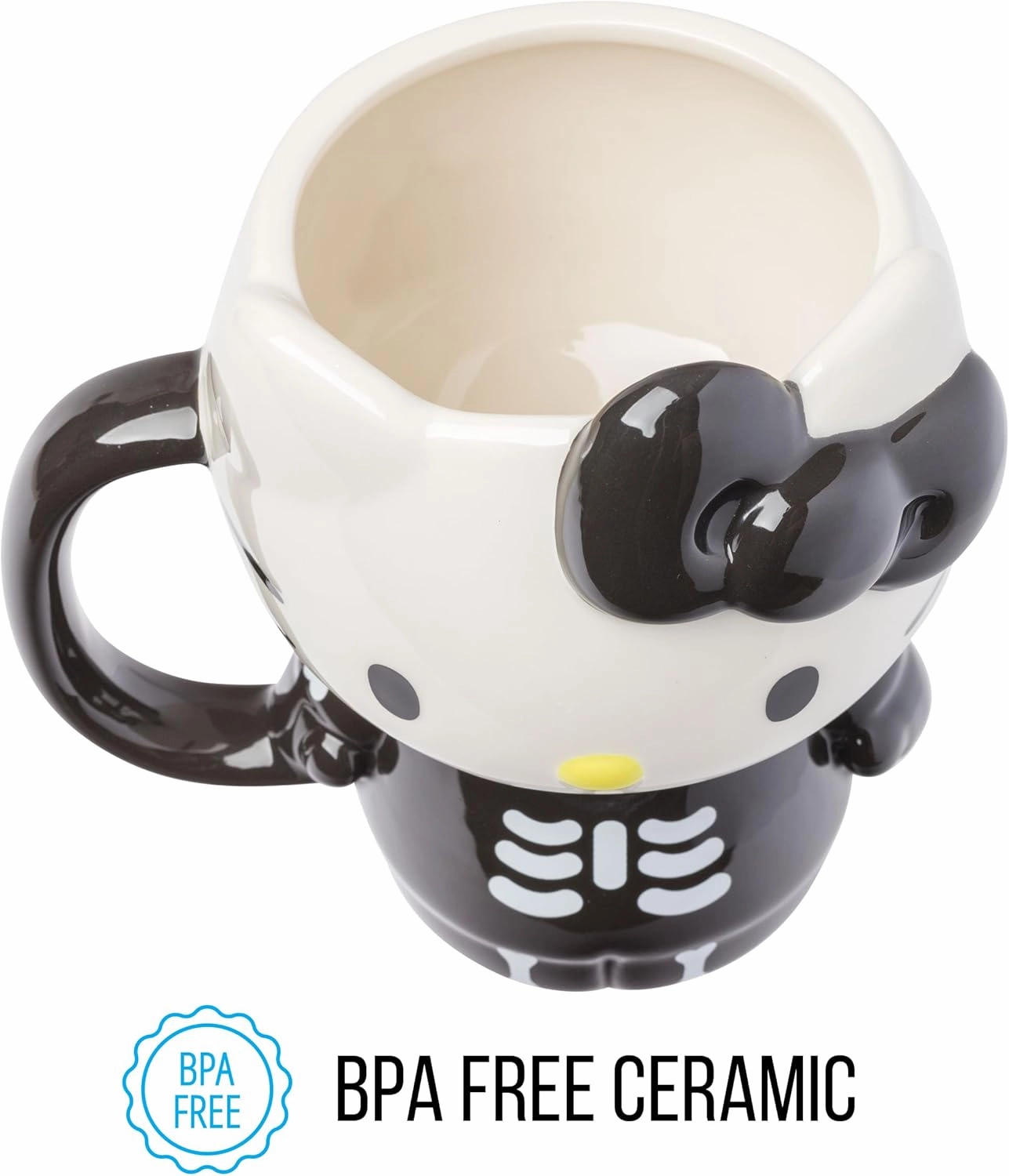 Silver Buffalo Sanrio Hello Kitty Halloween Skeleton Costume Ceramic 3D Sculpted Mug, 20 Ounces